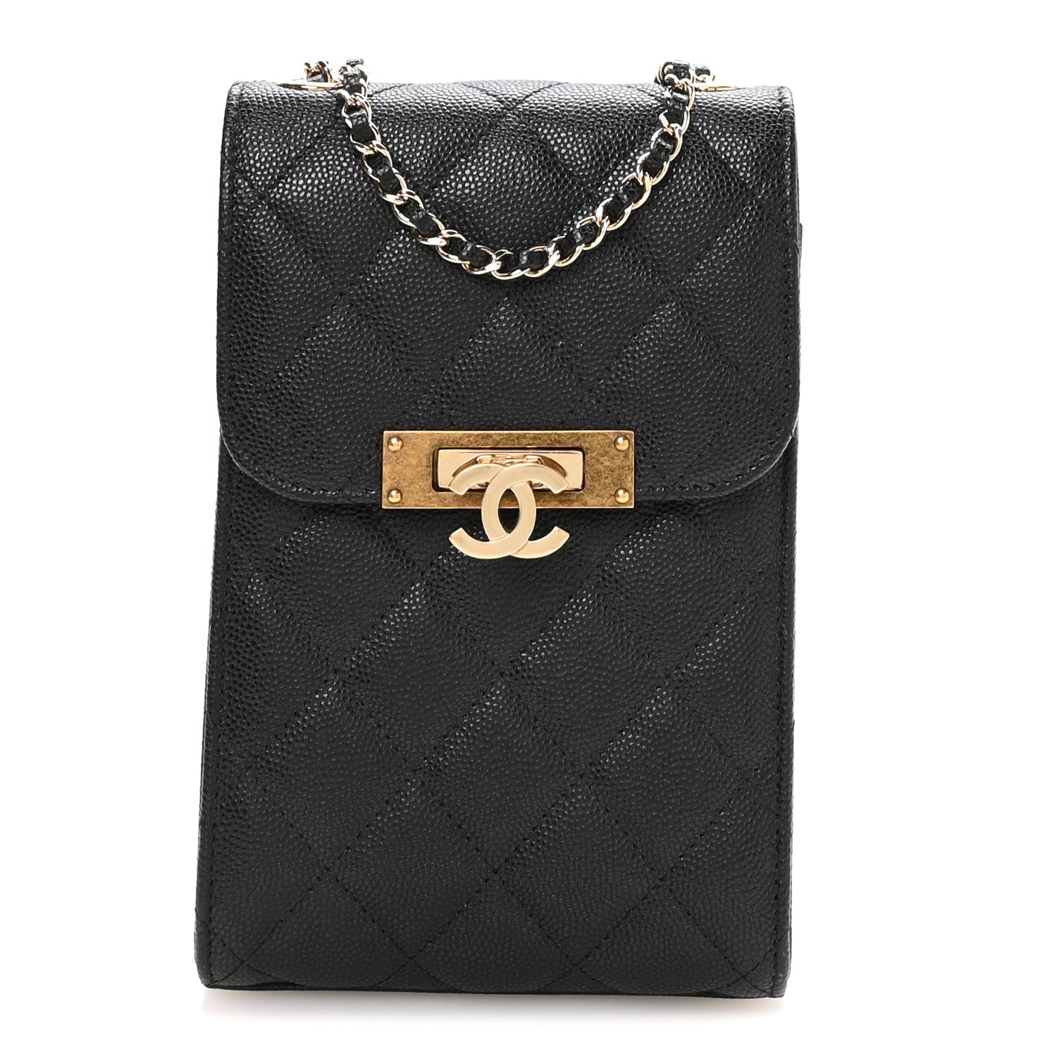 Chanel Caviar Quilted Golden Class Phone Holder Black 1 of 12