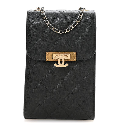 Chanel Caviar Quilted Golden Class Phone Holder Black 1 of 12