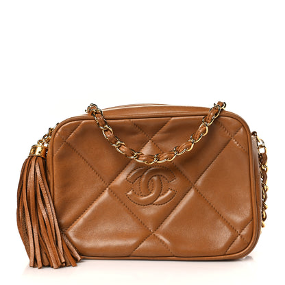 Chanel Lambskin Quilted Tassel Camera Bag Brown 1 of 11