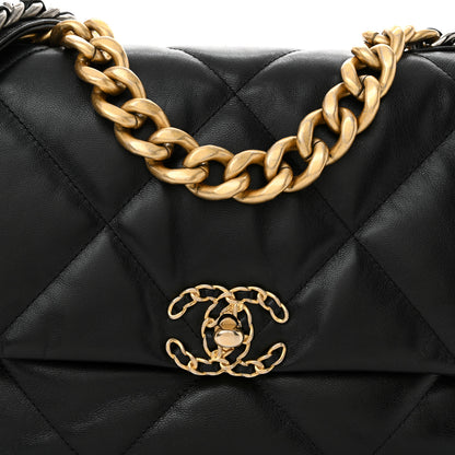 Chanel Lambskin Quilted Large Chanel 19 Flap Black 8 of 11