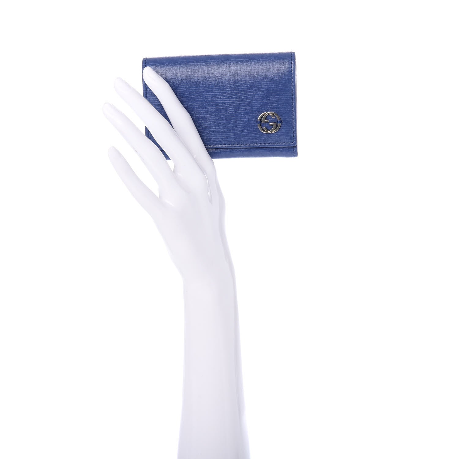 Gucci Textured Calfskin Interlocking G Card Case Caspian 2 of 7