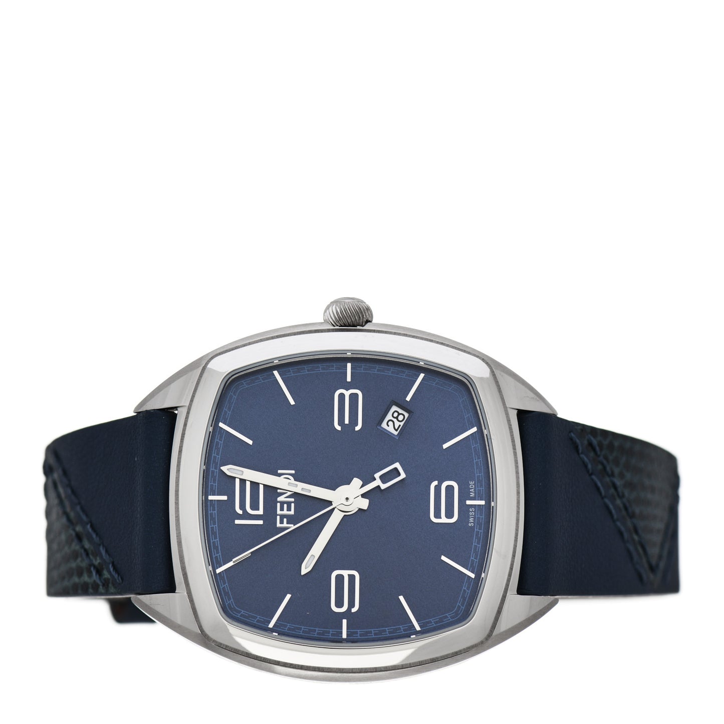 Stainless Steel Calfskin 39mm Momento Quartz Watch Blue