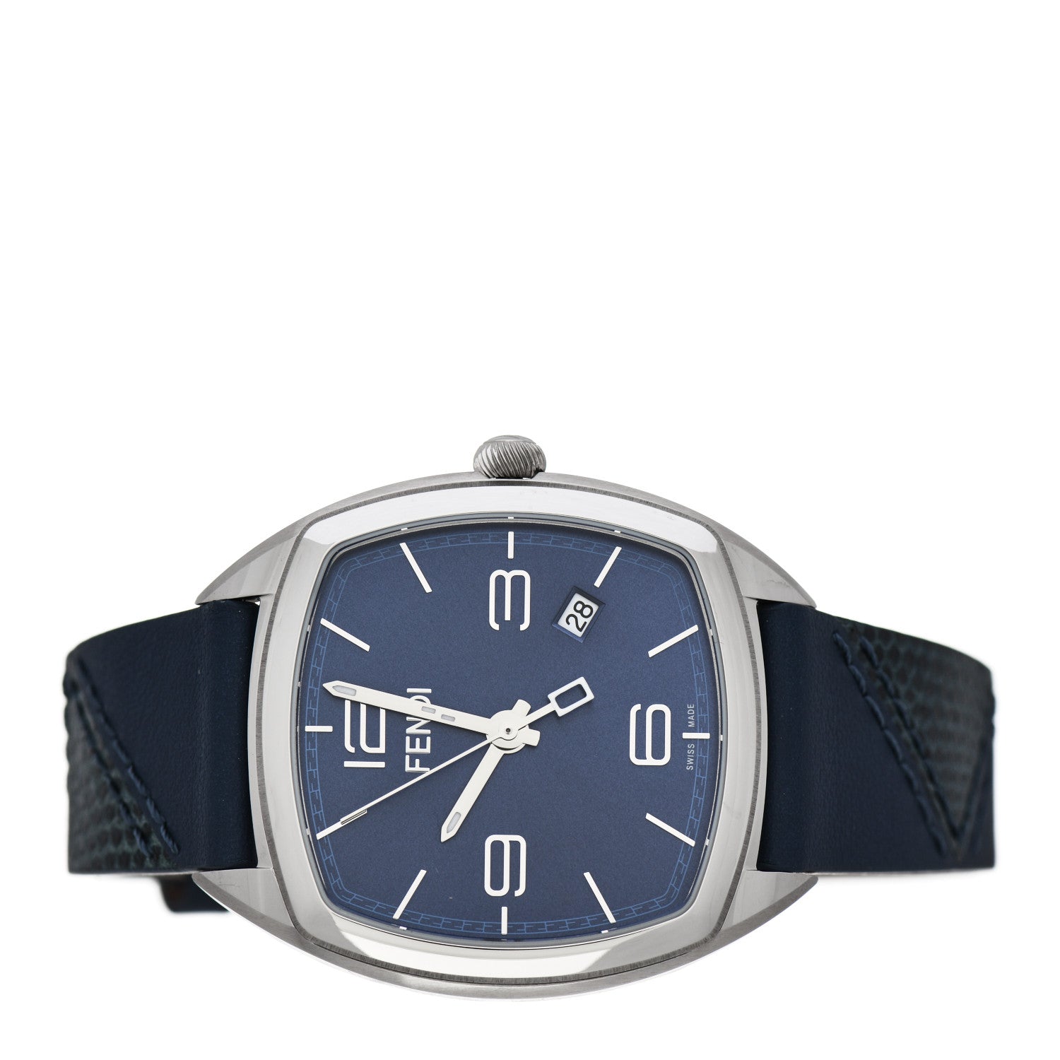 Fendi Stainless Steel Calfskin 39mm Momento Quartz Watch Blue 2 of 7