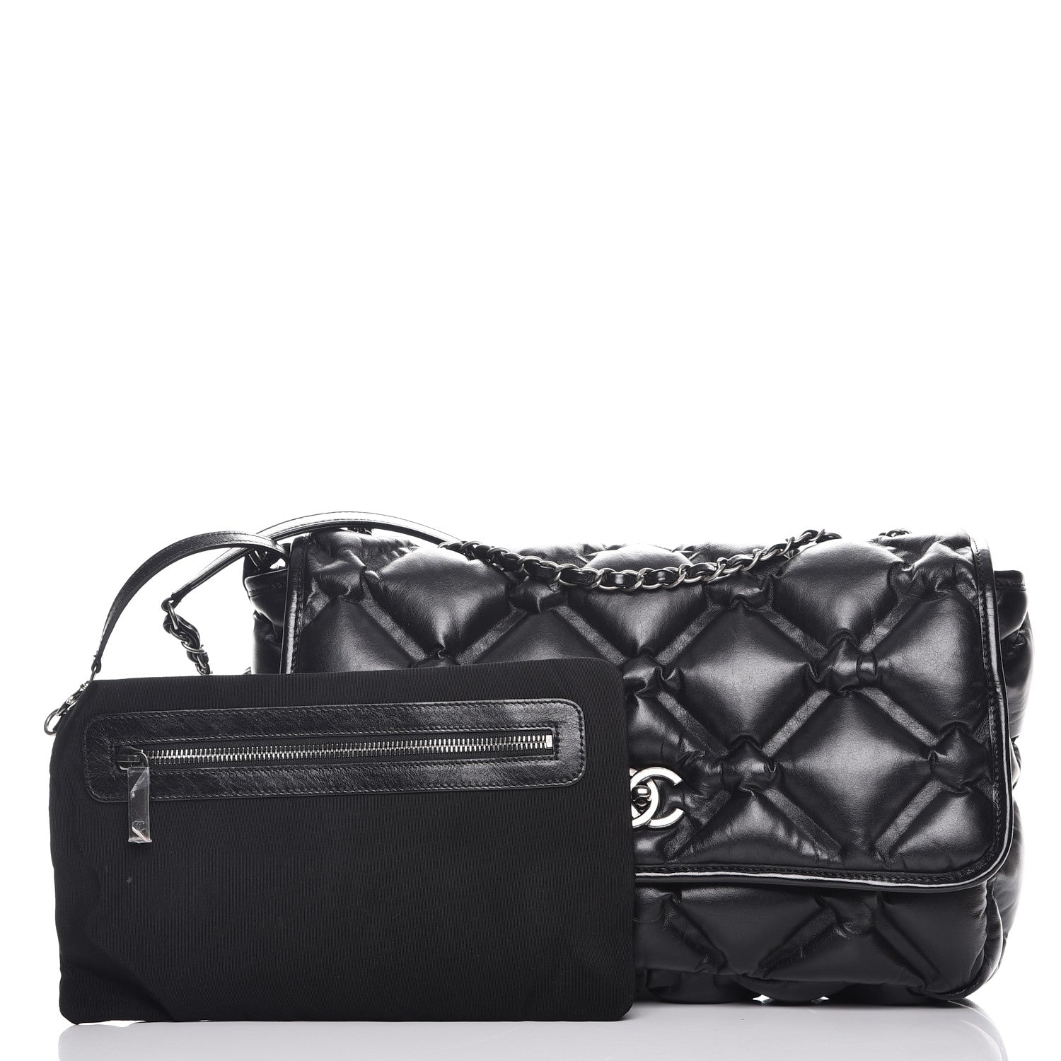Chanel Calfskin Quilted Large Chesterfield Flap Black 5 of 10