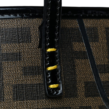 Fendi Zucca Spalmati Patent Baguette Print Medium Roll Tote Tobacco Yellow 13 of 13