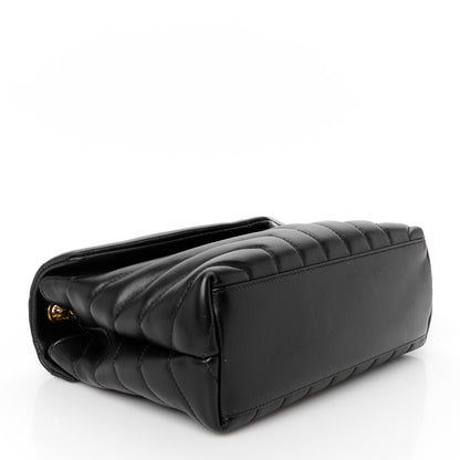 Saint Laurent Calfskin Y Quilted Monogram Small Loulou Chain Satchel Black 4 of 12