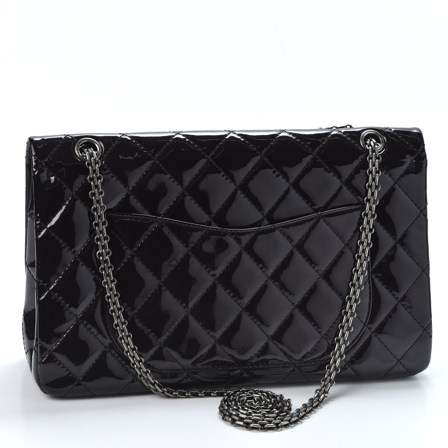 Patent Quilted 2.55 Reissue 227 Flap Black