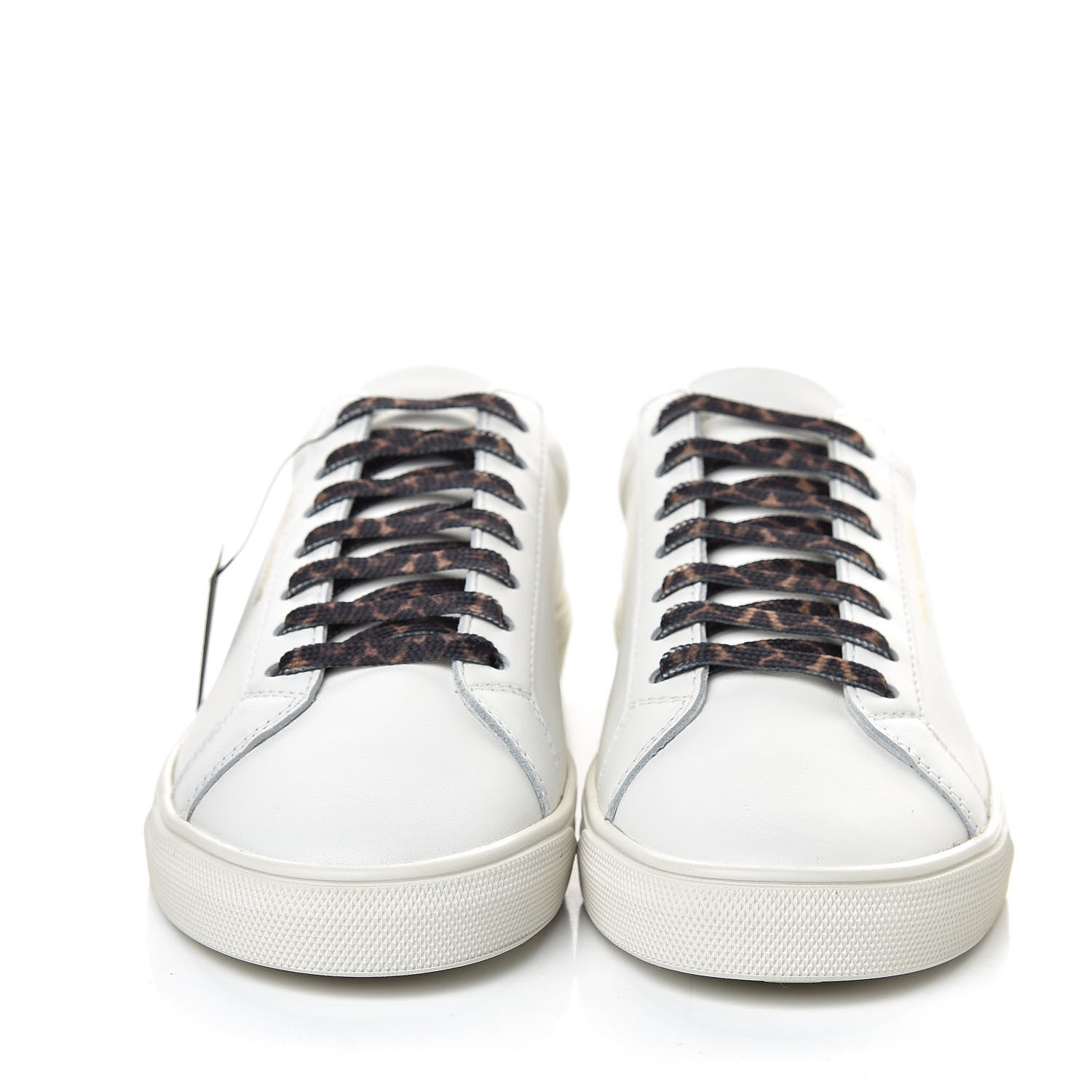 Saint Laurent Calfskin Leopard Print Andy Low Top Sneakers 36.5 White 2 of 9