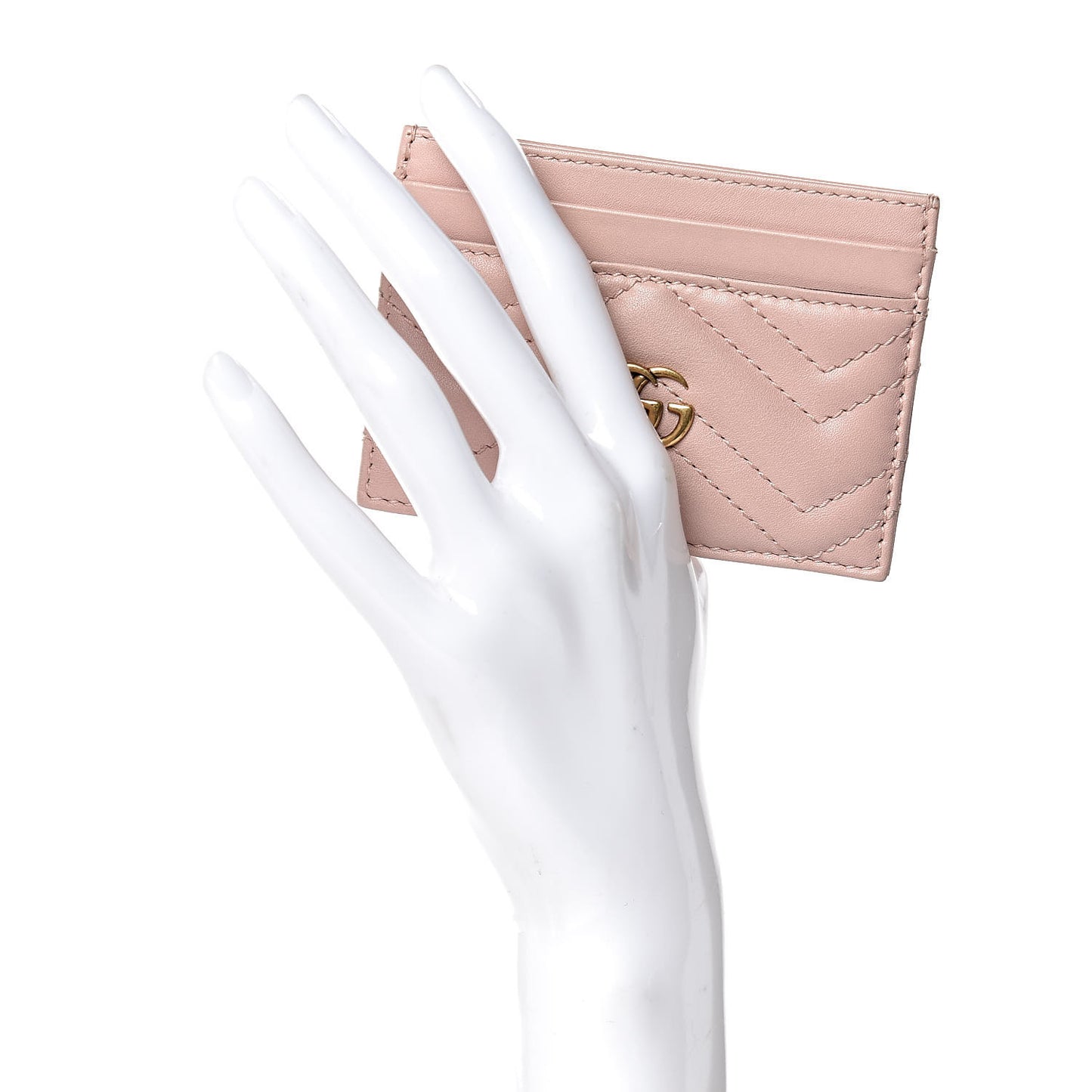 Calfskin Matelasse GG Marmont Card Holder Perfect Pink