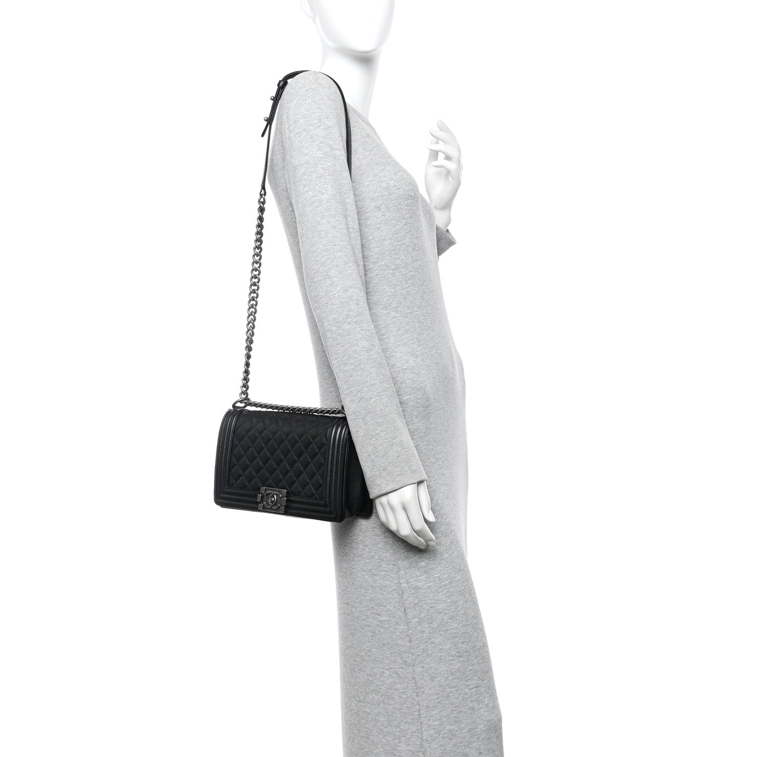 Chanel Caviar Quilted Medium Boy Flap Black 2 of 11