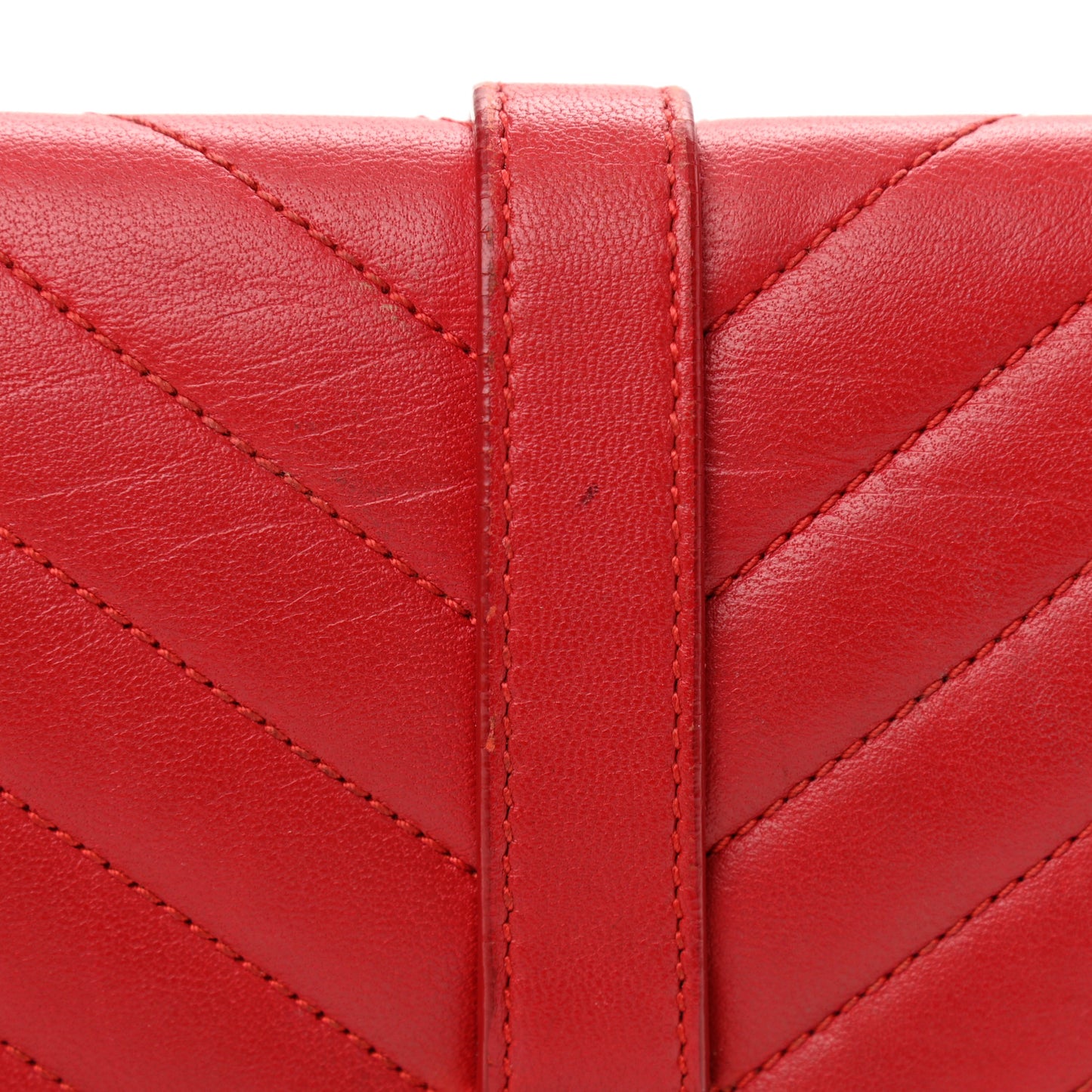Lambskin Matelasse Chevron Medium Monogram Satchel Red