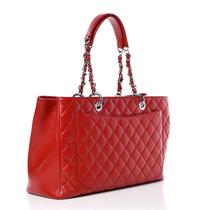 Chanel Caviar Quilted XL Grand Shopping Tote GST Red 3 of 11