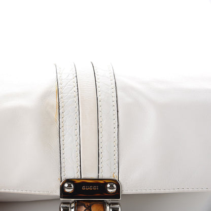 Gucci Calfskin Bamboo Croisette Clutch White 12 of 17