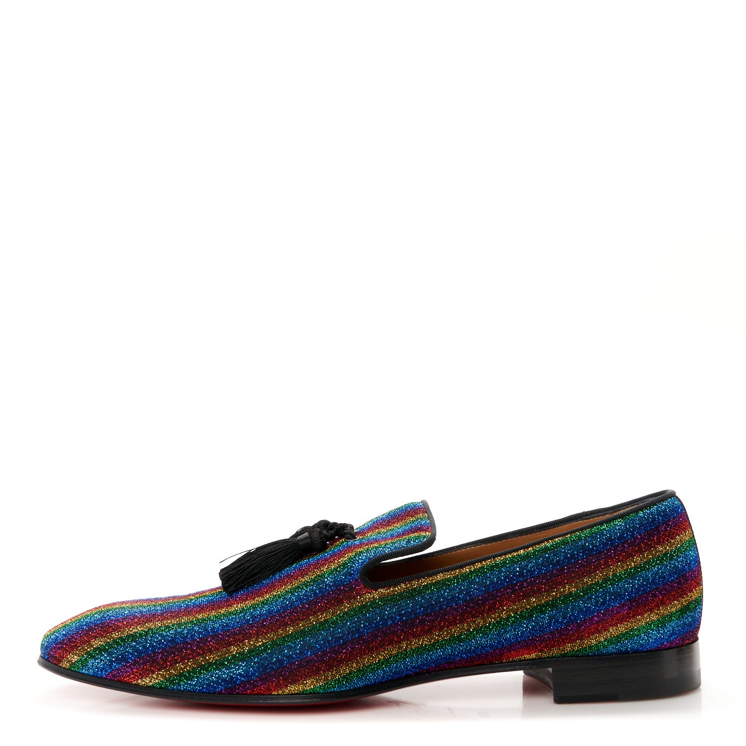 Christian Louboutin Glitter Mens Tassel Serge Officialito Flat Loafers 43.5 Multicolor 1 of 10