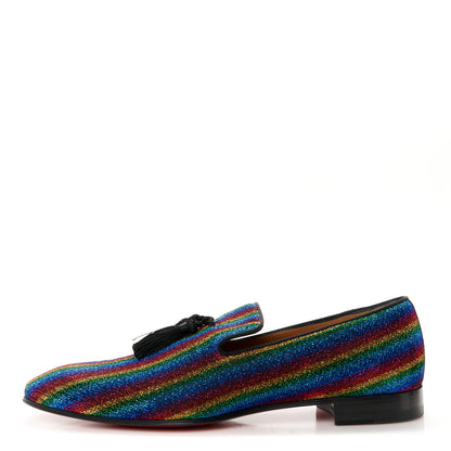 Christian Louboutin Glitter Mens Tassel Serge Officialito Flat Loafers 43.5 Multicolor 1 of 10