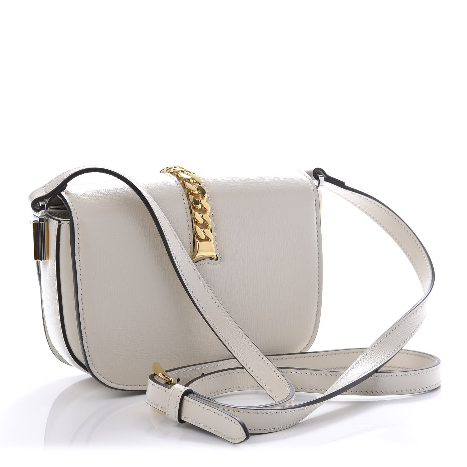 Gucci Azalea Calfskin Mini Sylvie 1969 Flap Messenger Bag Mystic White 3 of 10