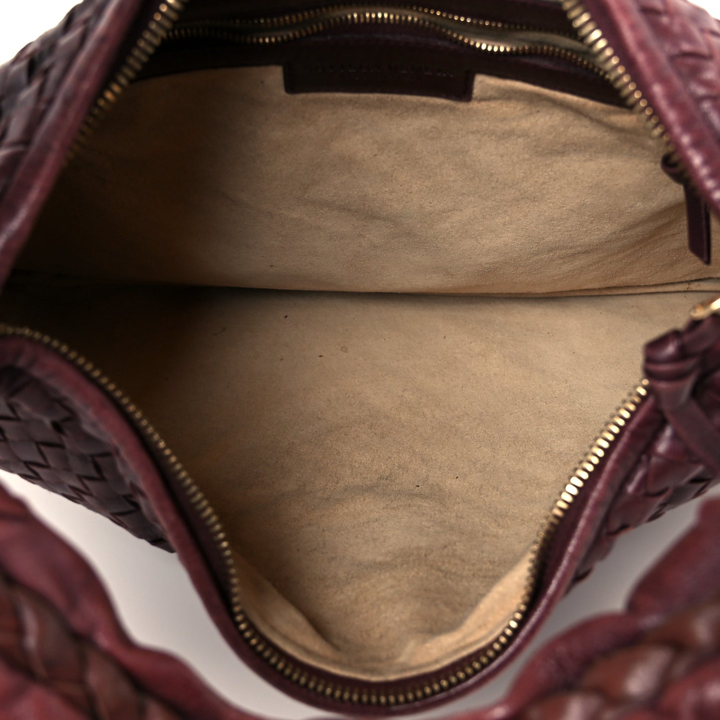 Nappa Intrecciato Medium Veneta Hobo Dark Red