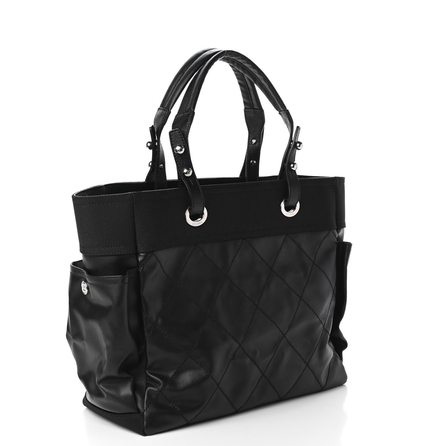 Chanel Coated Canvas Large Paris Biarritz Tote Black 3 of 10