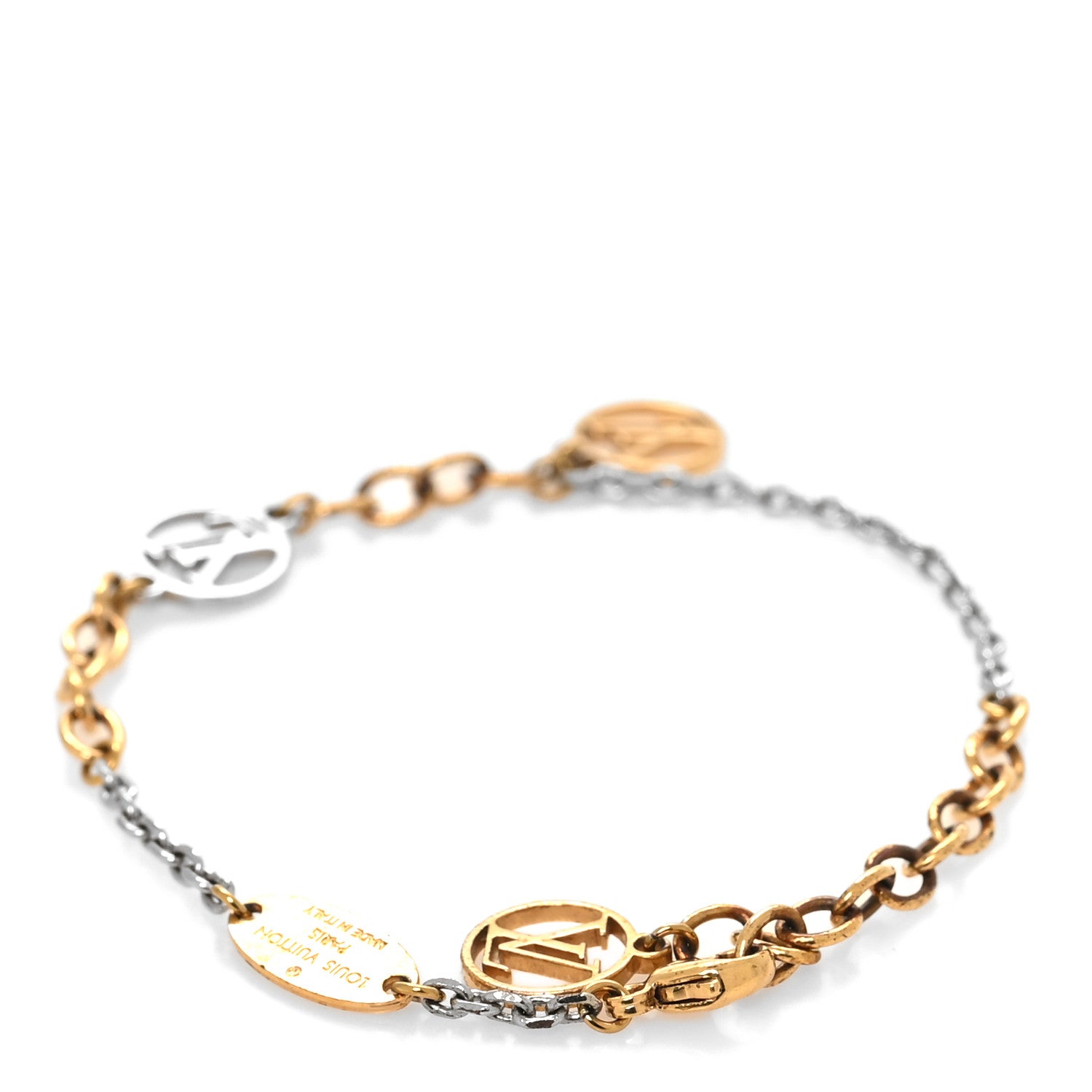 Louis Vuitton Logomania Bracelet Silver Gold 3 of 5