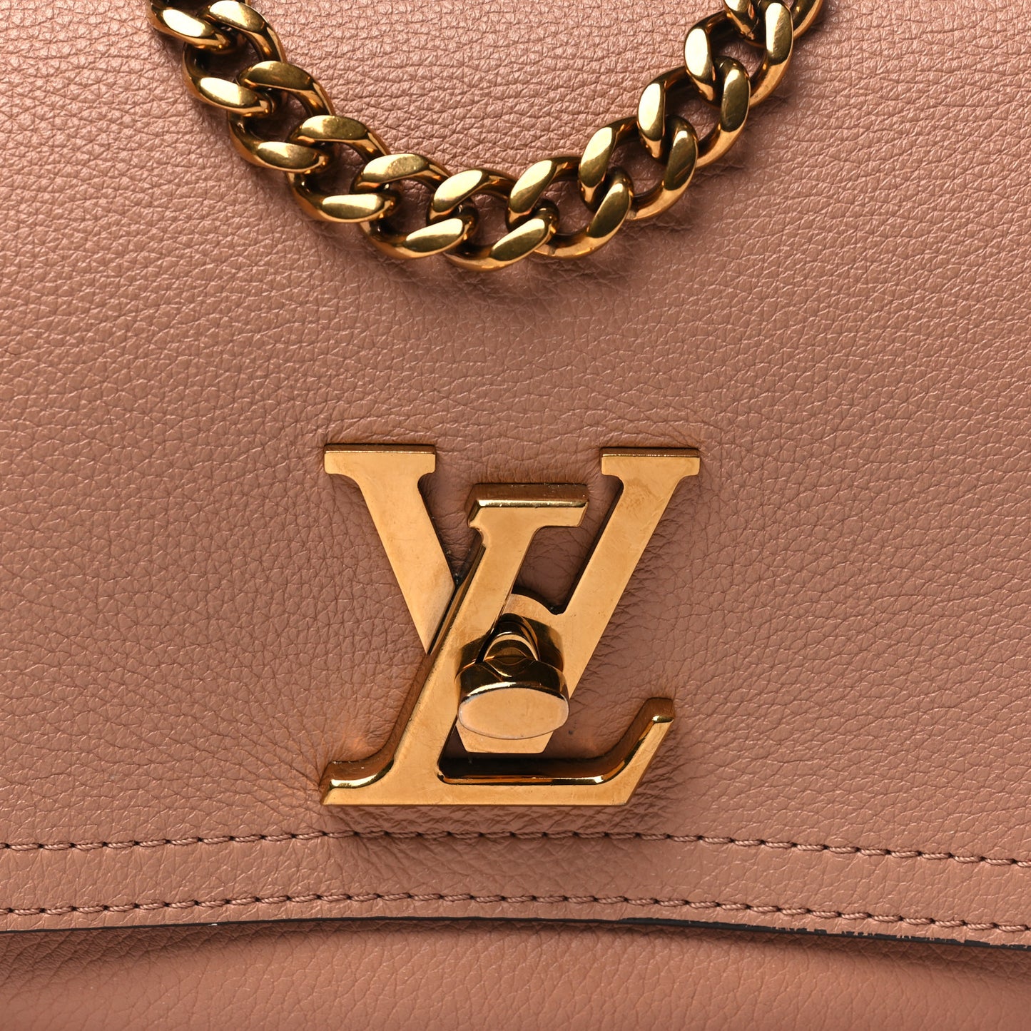 Grained Calfskin Lockme Chain Bag PM Rose Silk