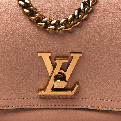 Louis Vuitton Grained Calfskin Lockme Chain Bag PM Rose Silk 7 of 13