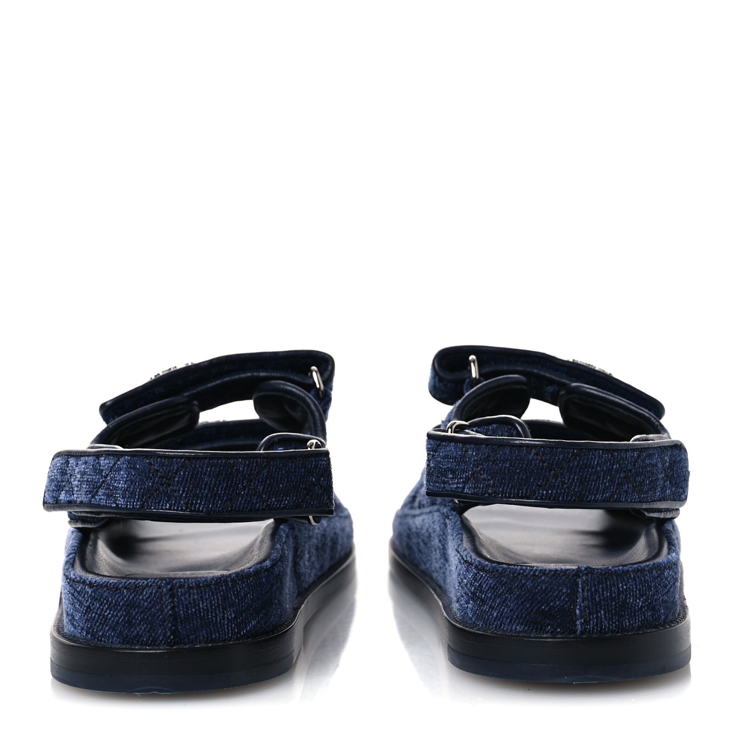 Velvet Velcro Dad Sandals 37.5 Blue
