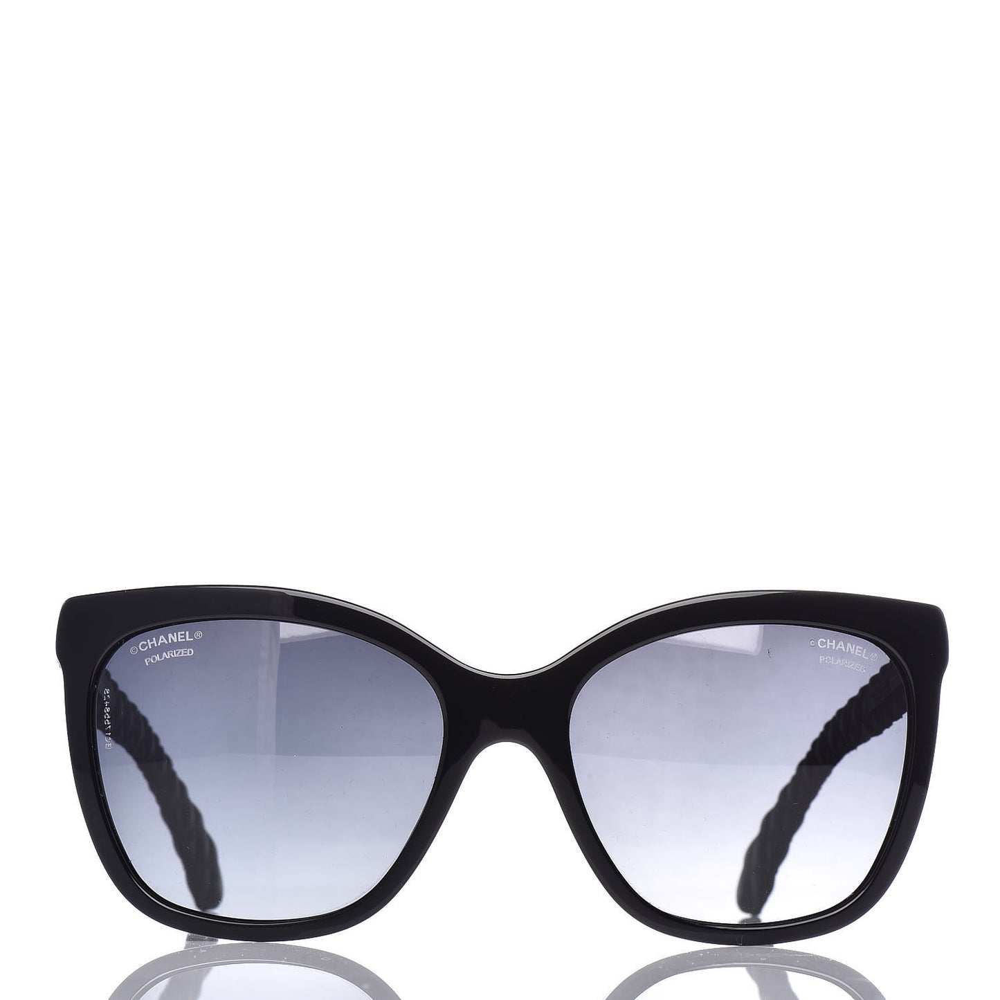 Acetate Quilted Polarized Butterfly CC Sunglasses 5288-Q Black