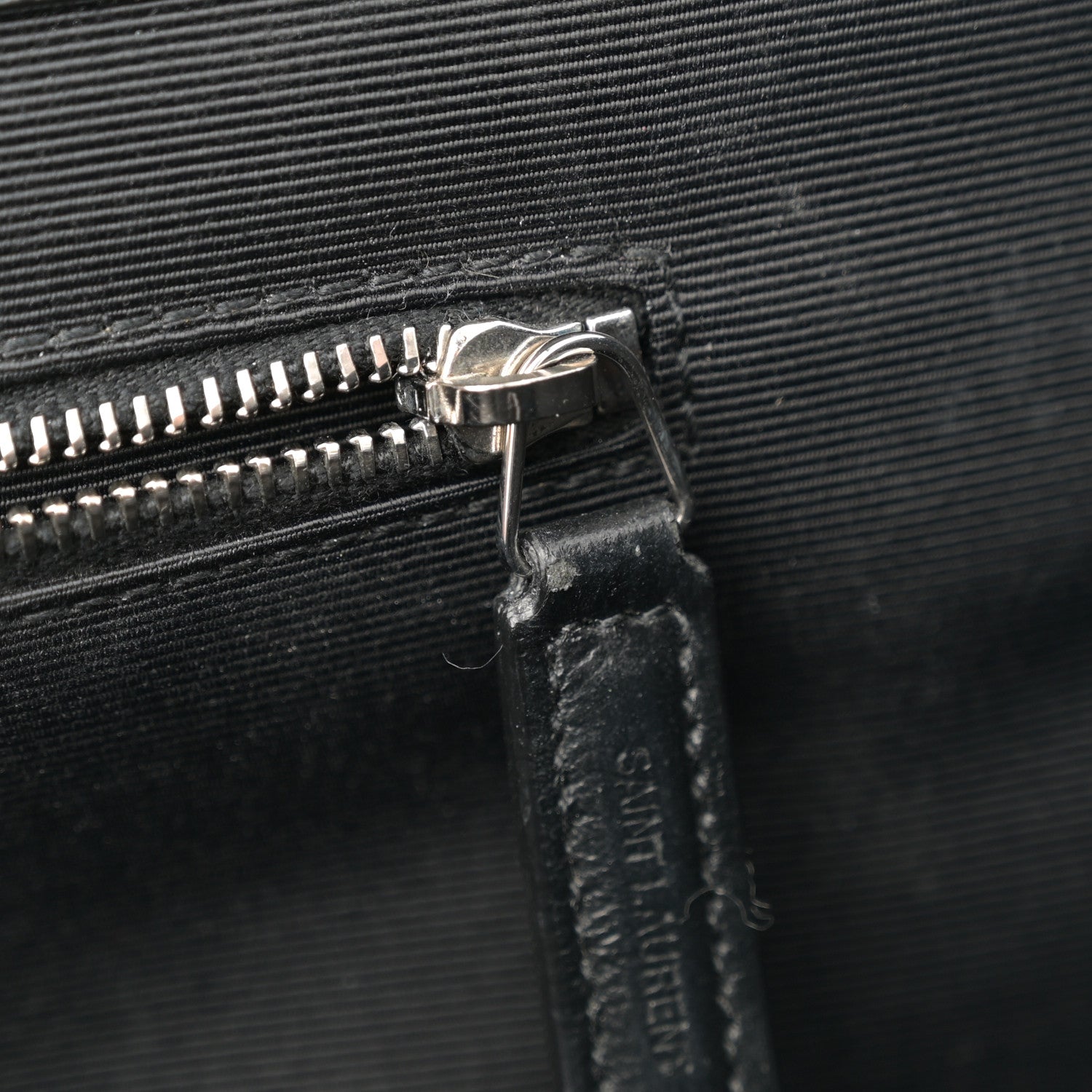 Saint Laurent Grain De Poudre Large Tri-Quilt Monogram Satchel Black 12 of 15