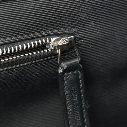 Saint Laurent Grain De Poudre Large Tri-Quilt Monogram Satchel Black 12 of 15