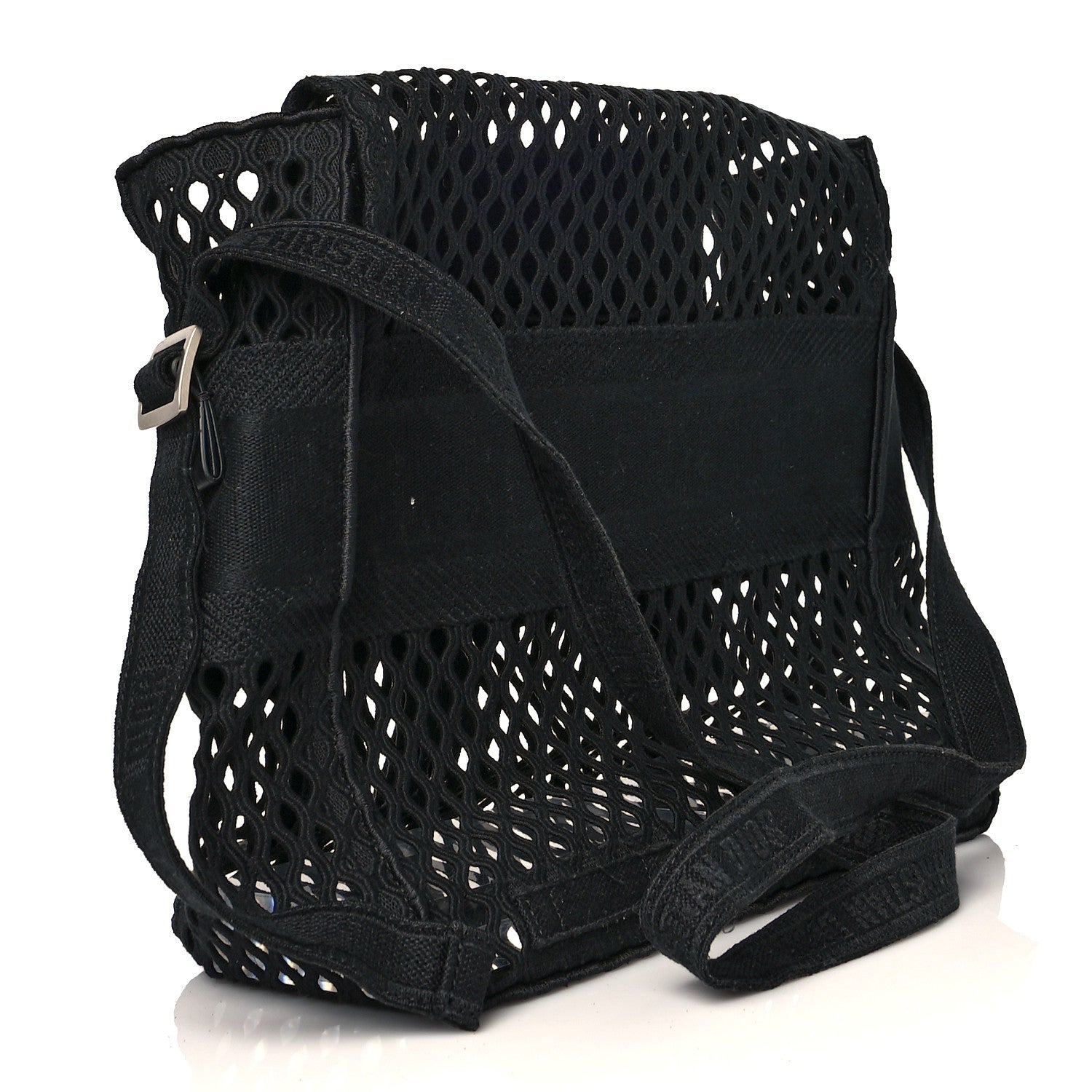 Christian Dior Canvas Embroidered Mesh Diorcamp Messenger Black 4 of 15