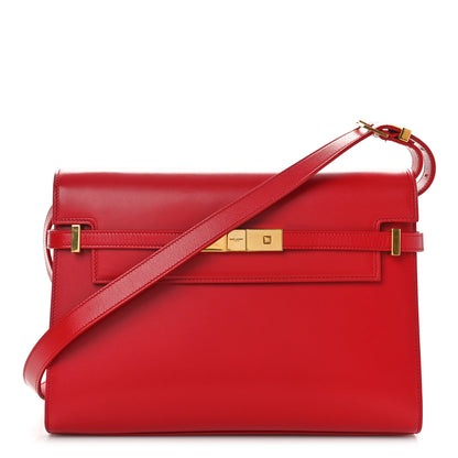 Saint Laurent Smooth Calfskin Manhattan Shoulder Bag Rouge Eros 1 of 9