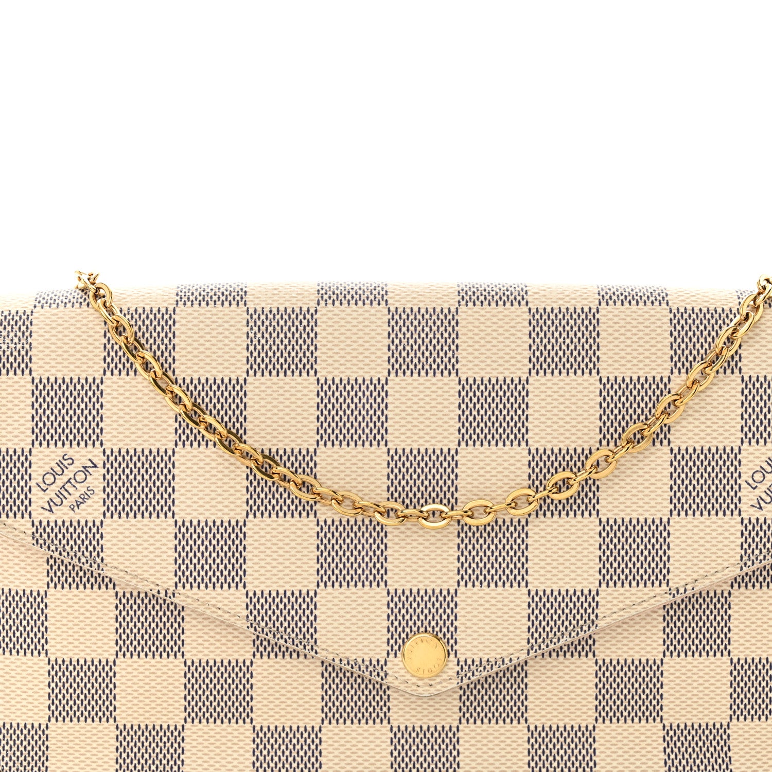 Louis Vuitton Damier Azur Pochette Felicie Chain Wallet Rose Ballerine 9 of 12