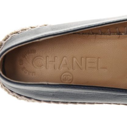 Chanel Lambskin CC Espadrilles 36 Dark Navy 8 of 9