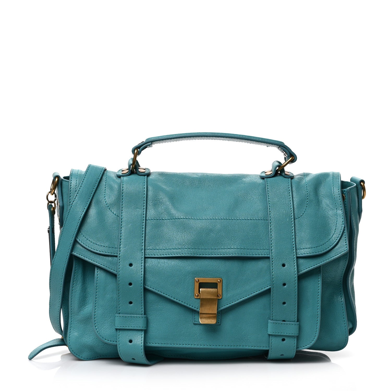 Proenza Schouler Lambskin Medium PS1 Satchel Emerald 1 of 8