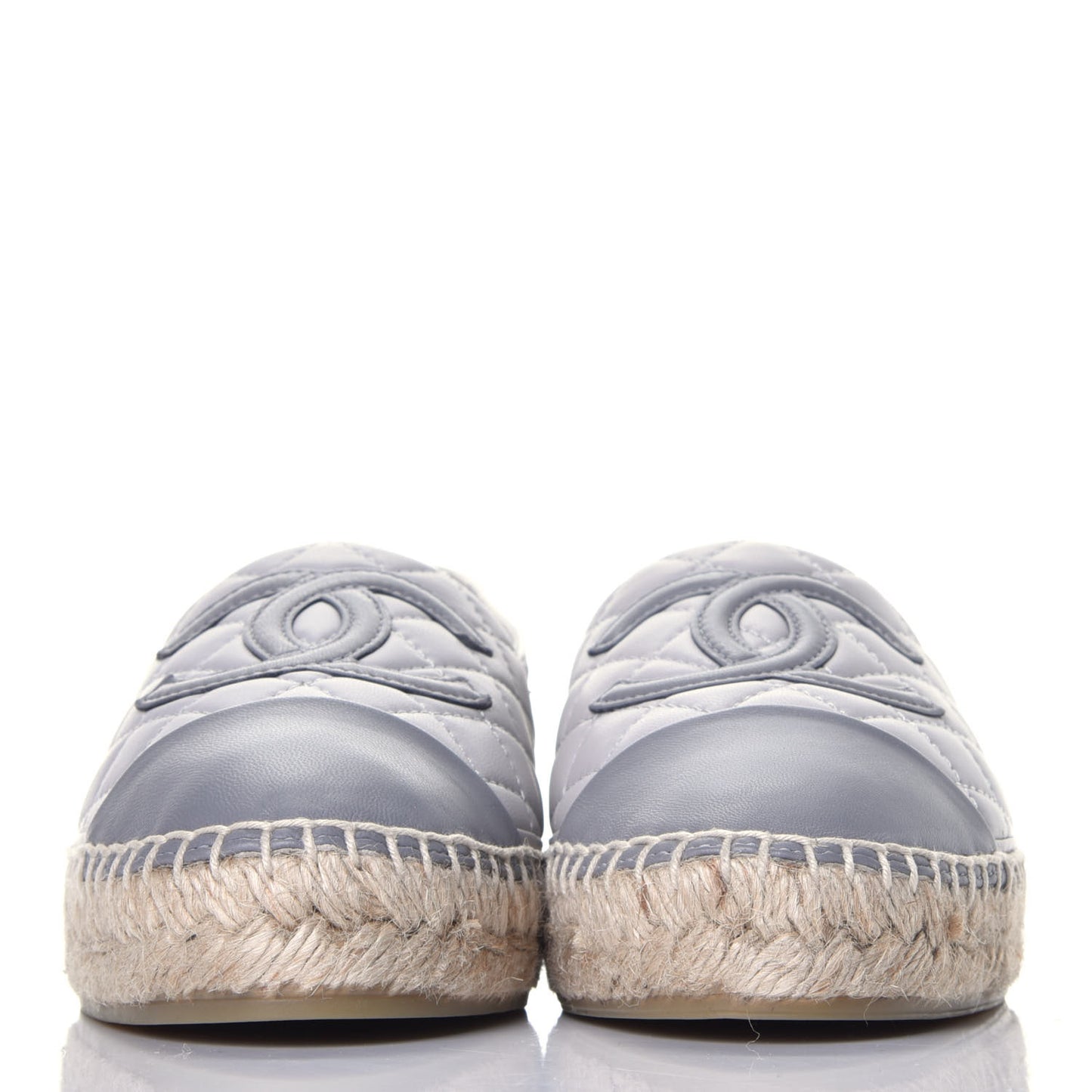 Lambskin Quilted CC Espadrilles 37 Grey