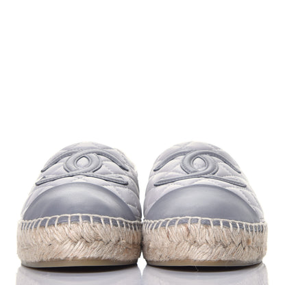 Chanel Lambskin Quilted CC Espadrilles 37 Grey 2 of 9