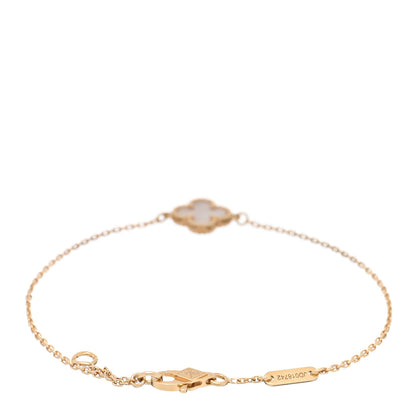 Van Cleef & Arpels 18K Yellow Gold Mother of Pearl Sweet Alhambra Bracelet 2 of 4
