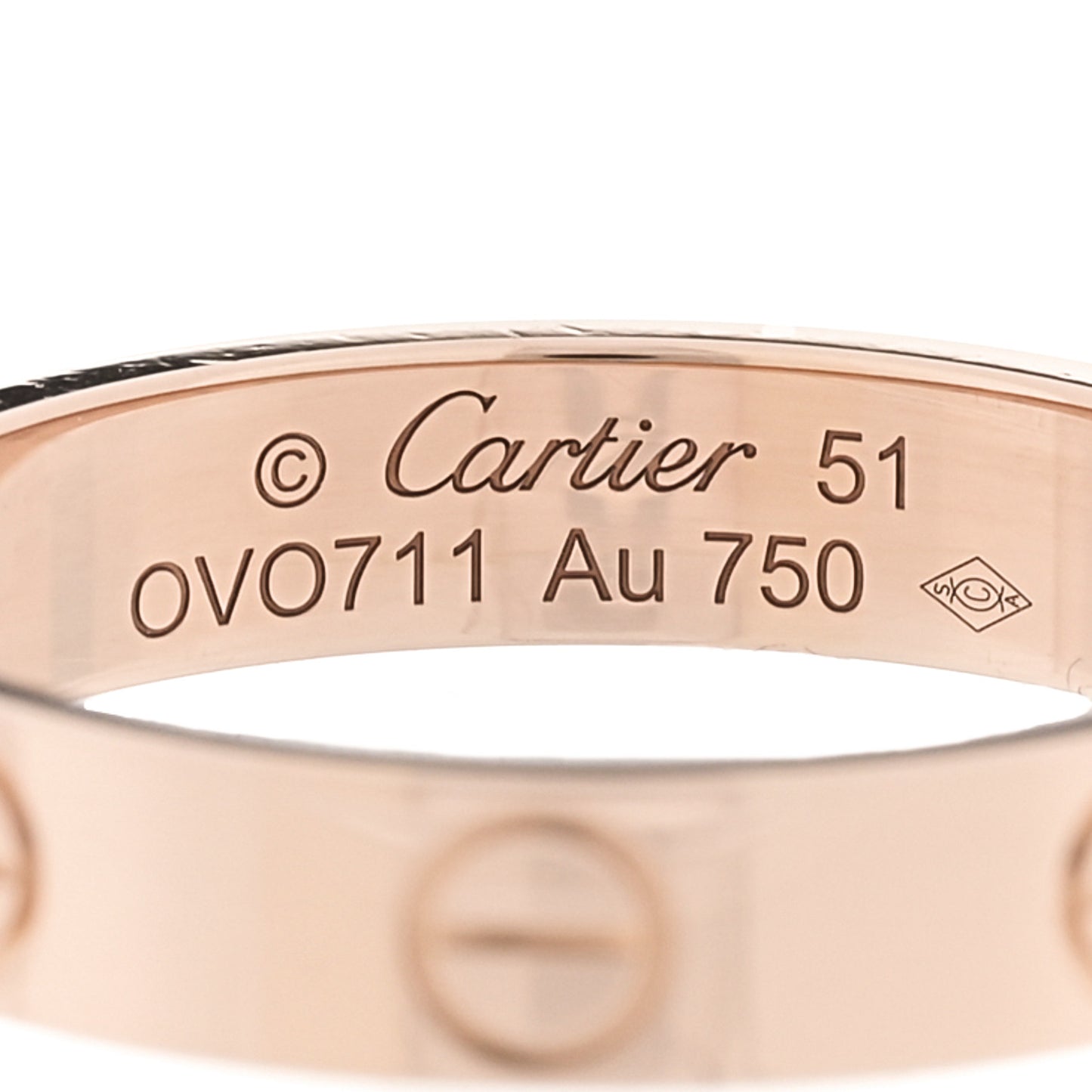18K Pink Gold 3.5mm LOVE Wedding Band Ring 51 5.75