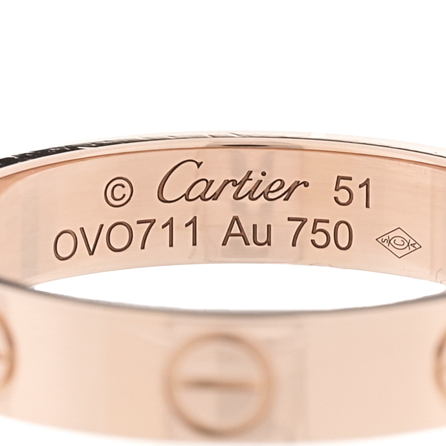 Cartier 18K Pink Gold 3.5mm LOVE Wedding Band Ring 51 5.75 4 of 5