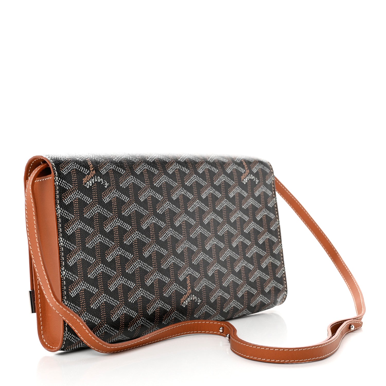Goyard Goyardine Monte Carlo Bois Clutch With Strap Black Gold 3 of 7
