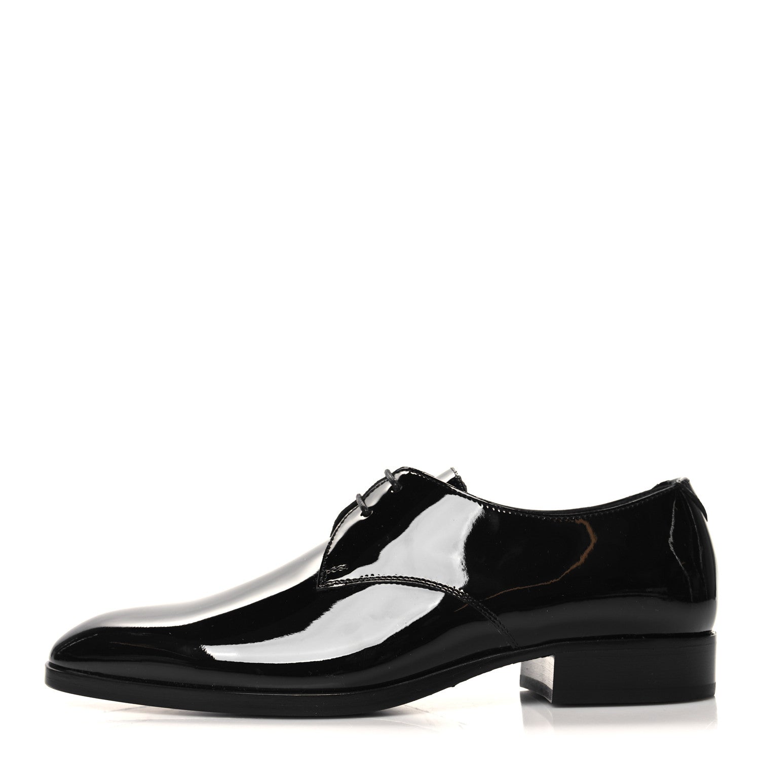 Saint Laurent Patent Baltimora Lace Up Derby Shoes 38.5 Black 1 of 8