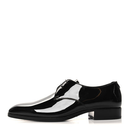 Saint Laurent Patent Baltimora Lace Up Derby Shoes 38.5 Black 1 of 8