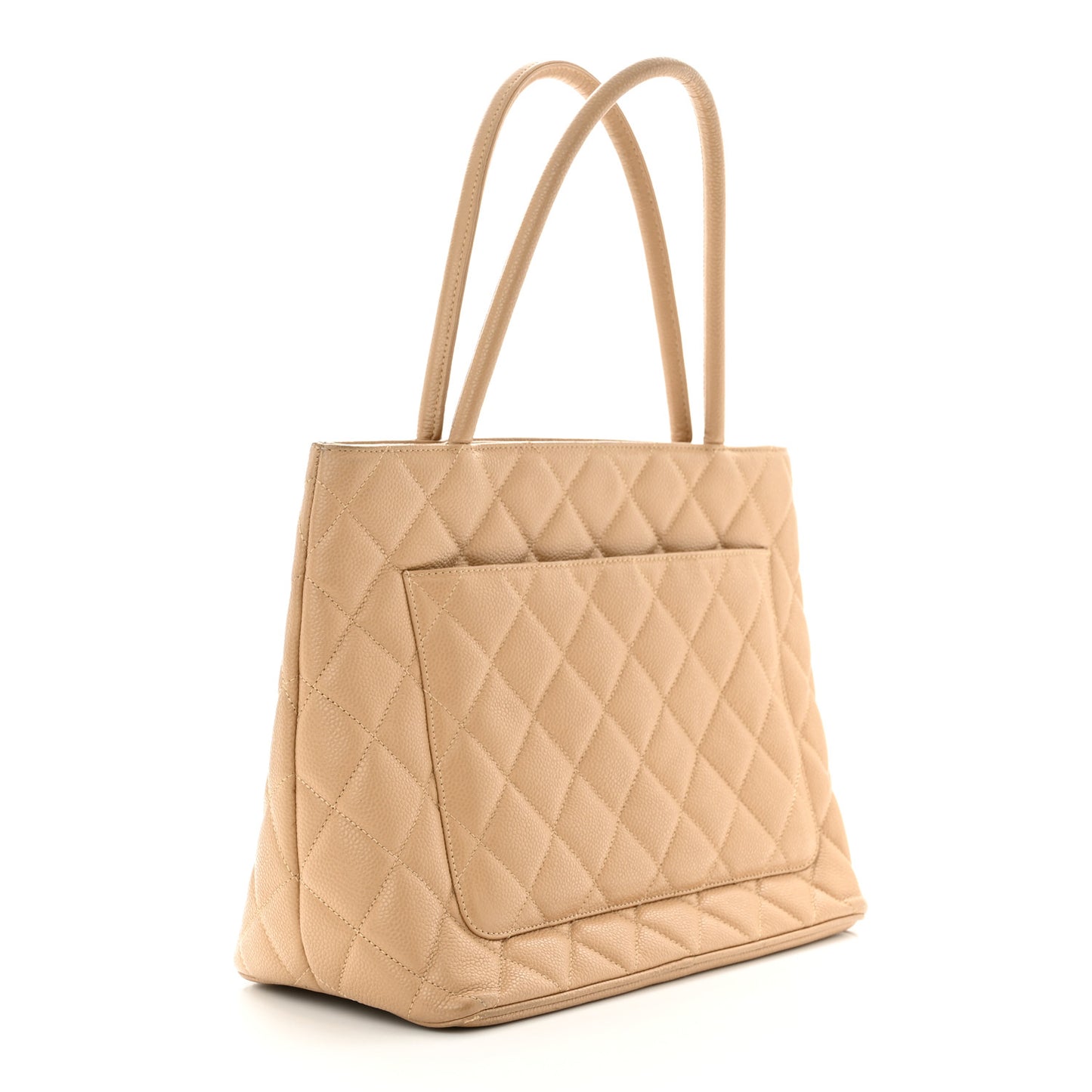 Caviar Quilted Medallion Tote Beige