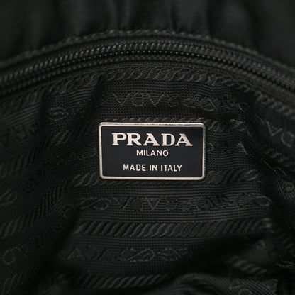 Prada Tessuto Nylon Acciaio Chain Shoulder Bag Black 7 of 12
