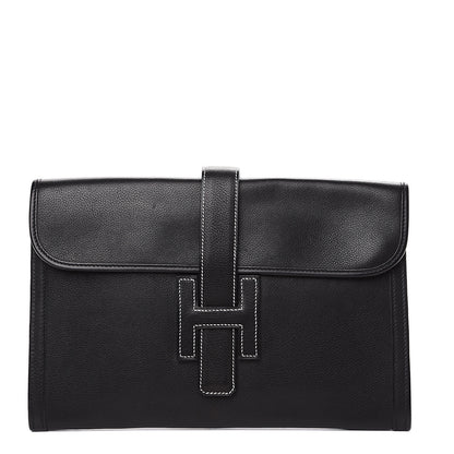 Hermes Evergrain Jige PM Clutch Black 1 of 9