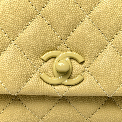 Chanel Caviar Quilted Incognito Extra Mini Coco Handle Flap Light Yellow 8 of 12
