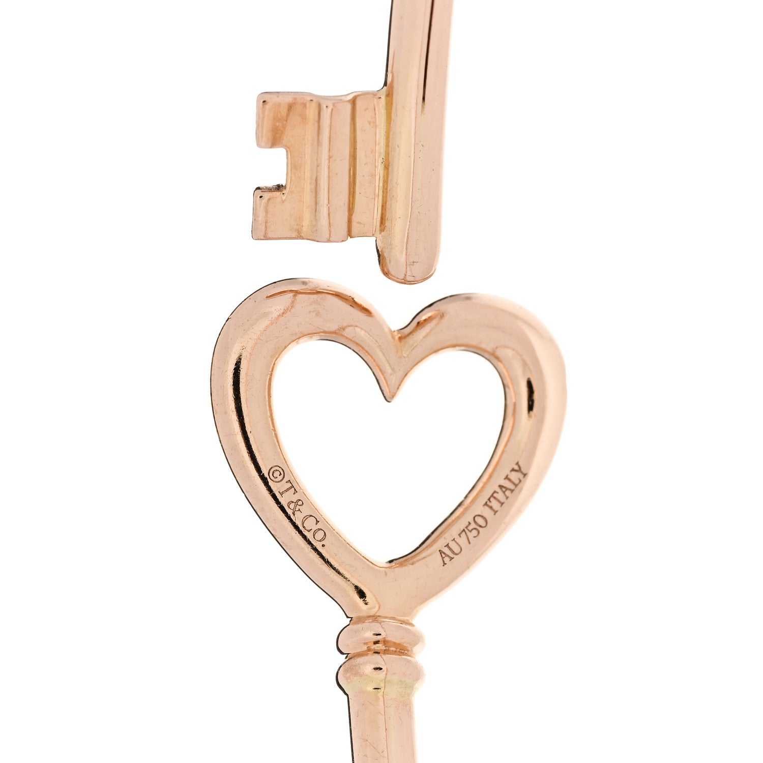 Tiffany 18K Rose Gold Wire Heart Key Bracelet 3 of 3