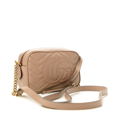 Gucci Calfskin Matelasse Mini GG Marmont Chain Shoulder Bag Porcelain Rose 3 of 8