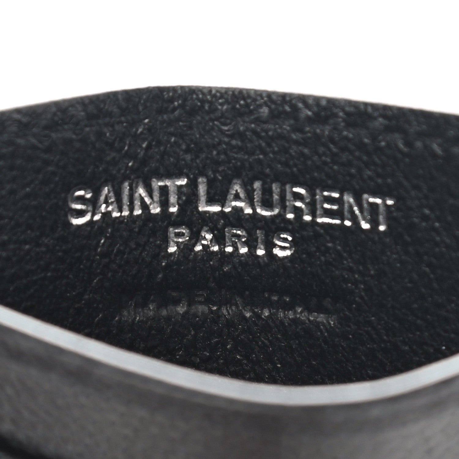 Saint Laurent Grain De Poudre Matelasse Chevron Monogram Credit Card Case Black 6 of 8