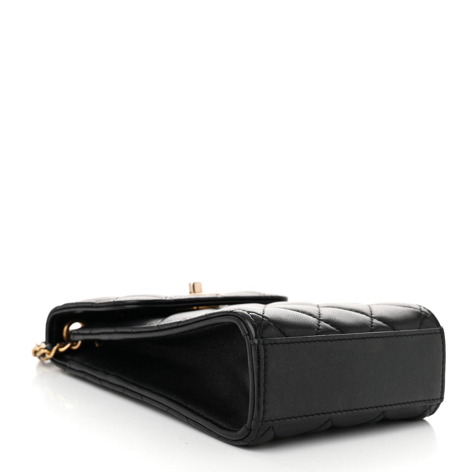 Chanel Lambskin Quilted Vertical Pearl Crush Flap With Chain Black 4 of 11